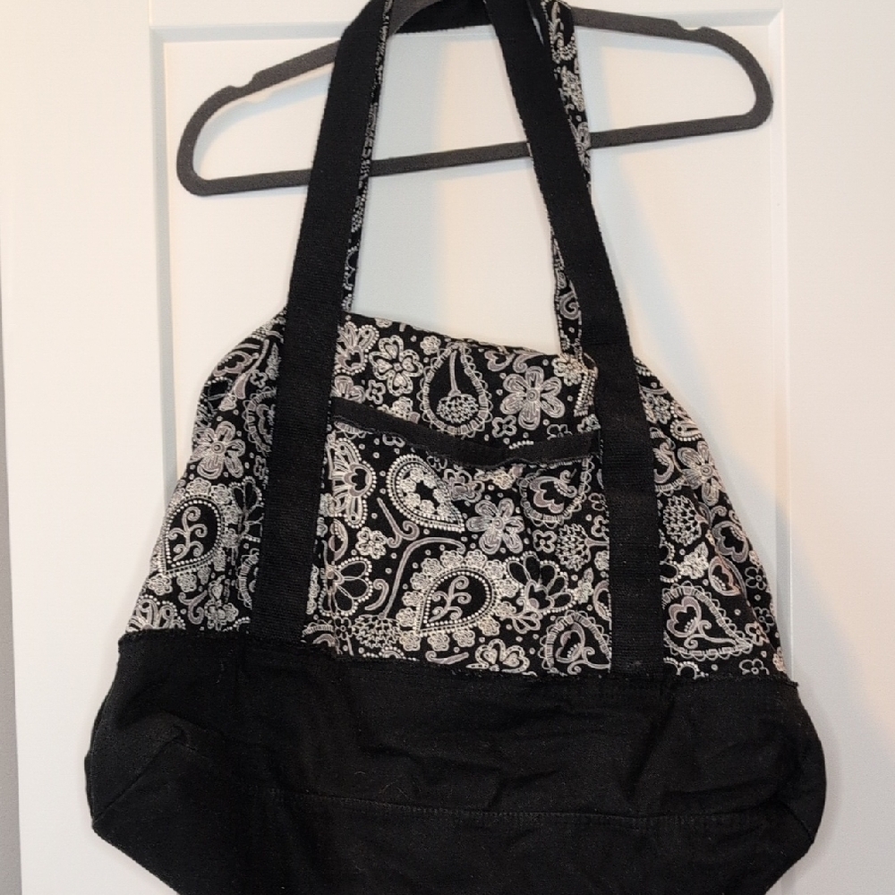 Black and White Patterned Women's Bag